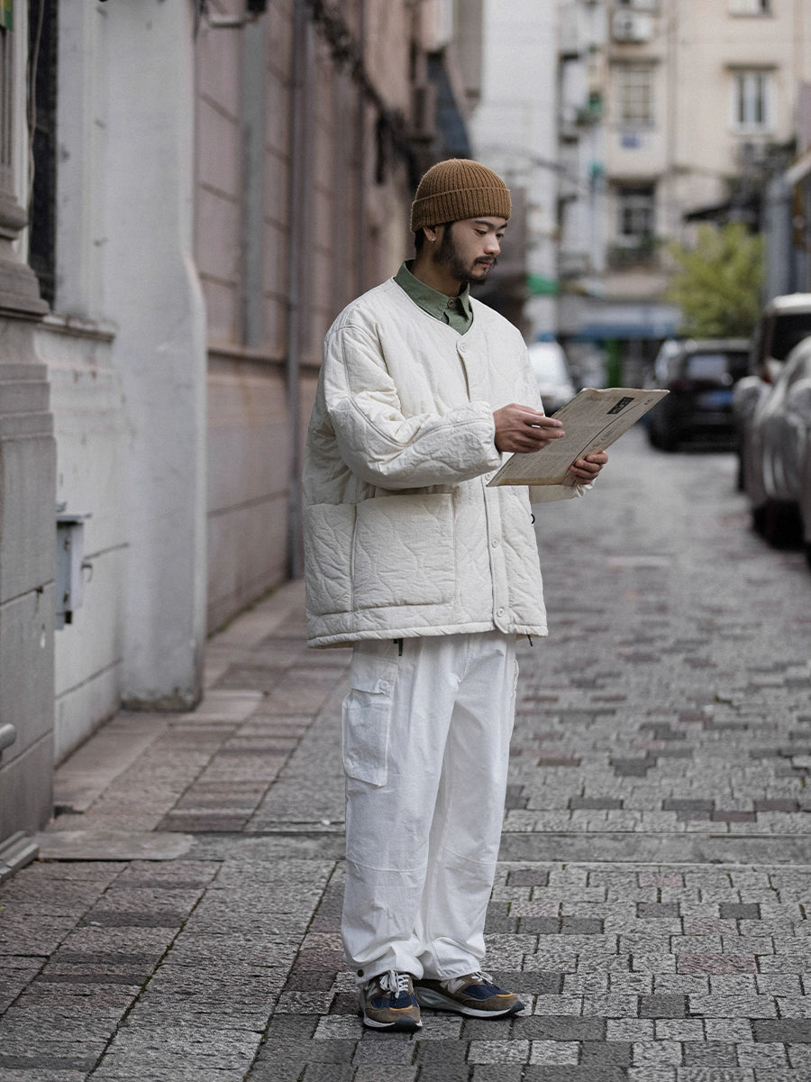 NOEARS Japanese Collarless Thickened Liner Cotton Clothes