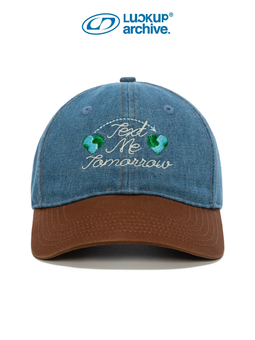 LUCKUP Denim Color Matching Retro Embroidered Baseball Cap