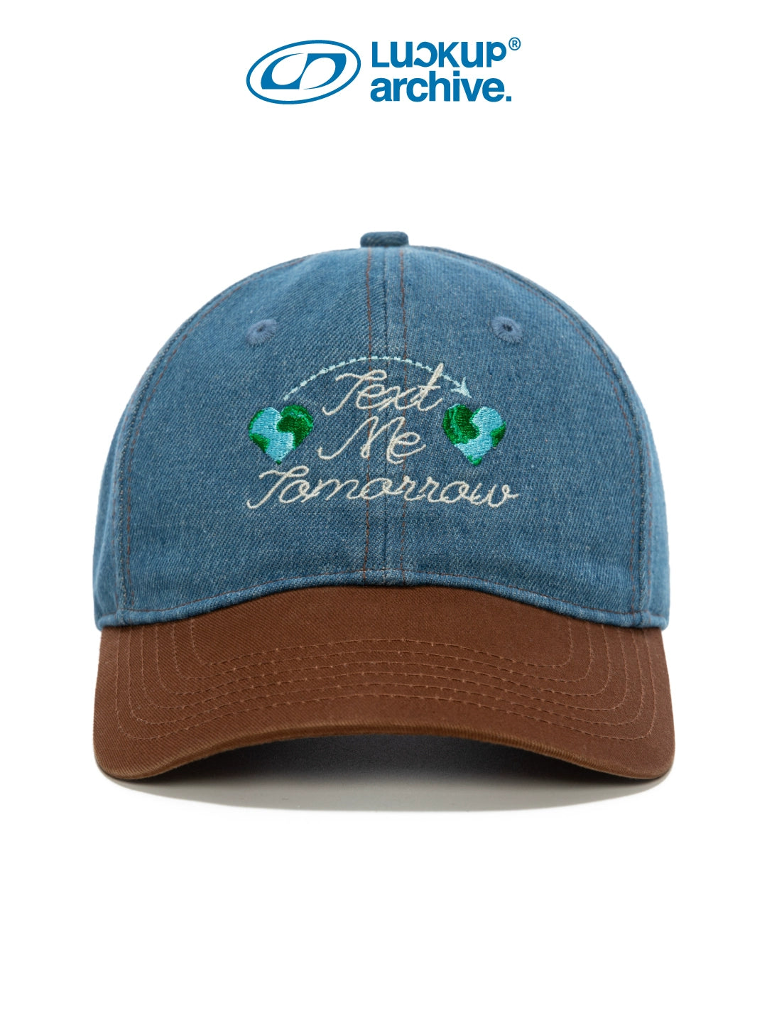 LUCKUP Denim Color Matching Retro Embroidered Baseball Cap