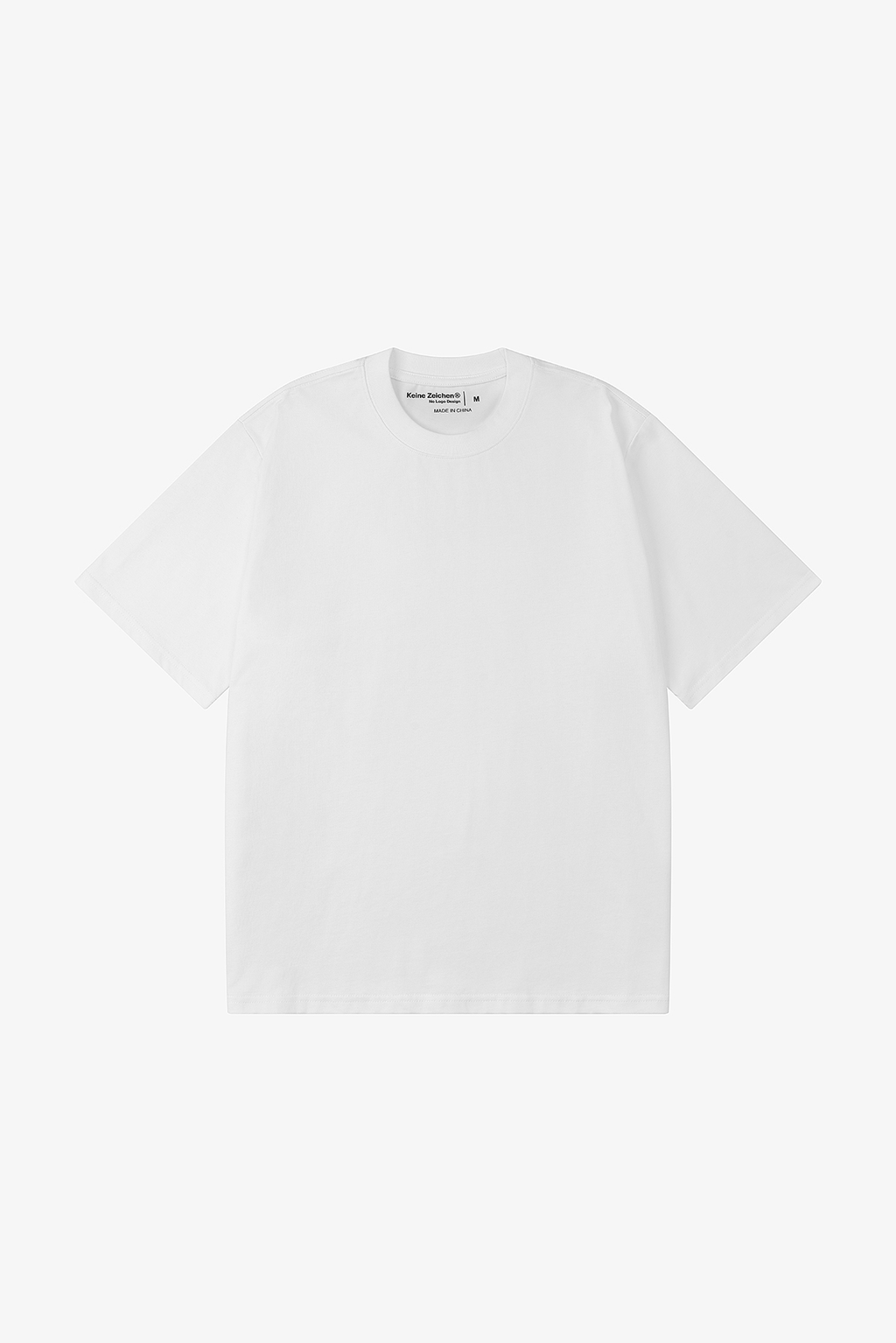 NO LOGO Short and Wide Version Round Neck Tee