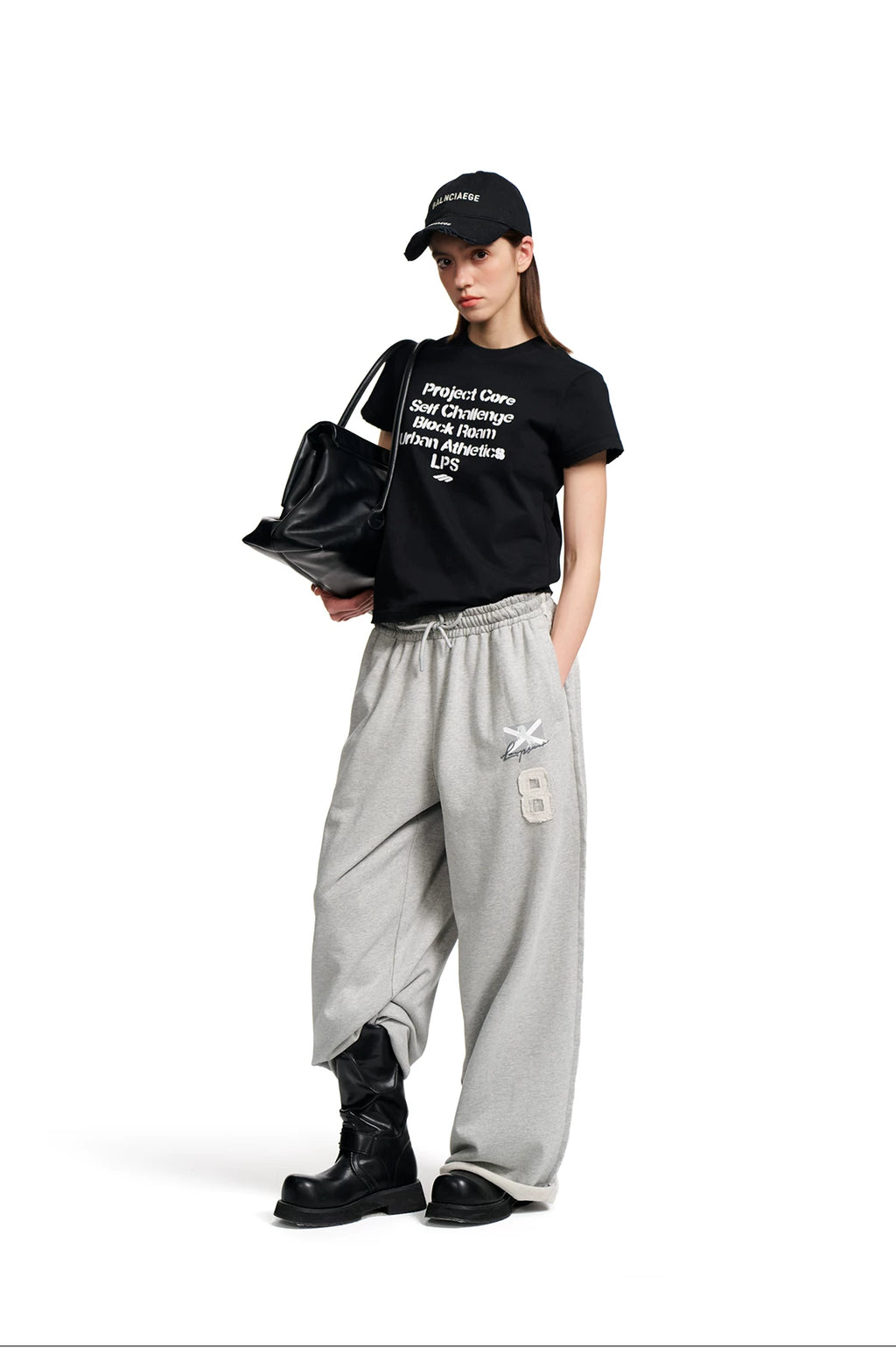 Loopsoon Letter Print Loose Casual Tee