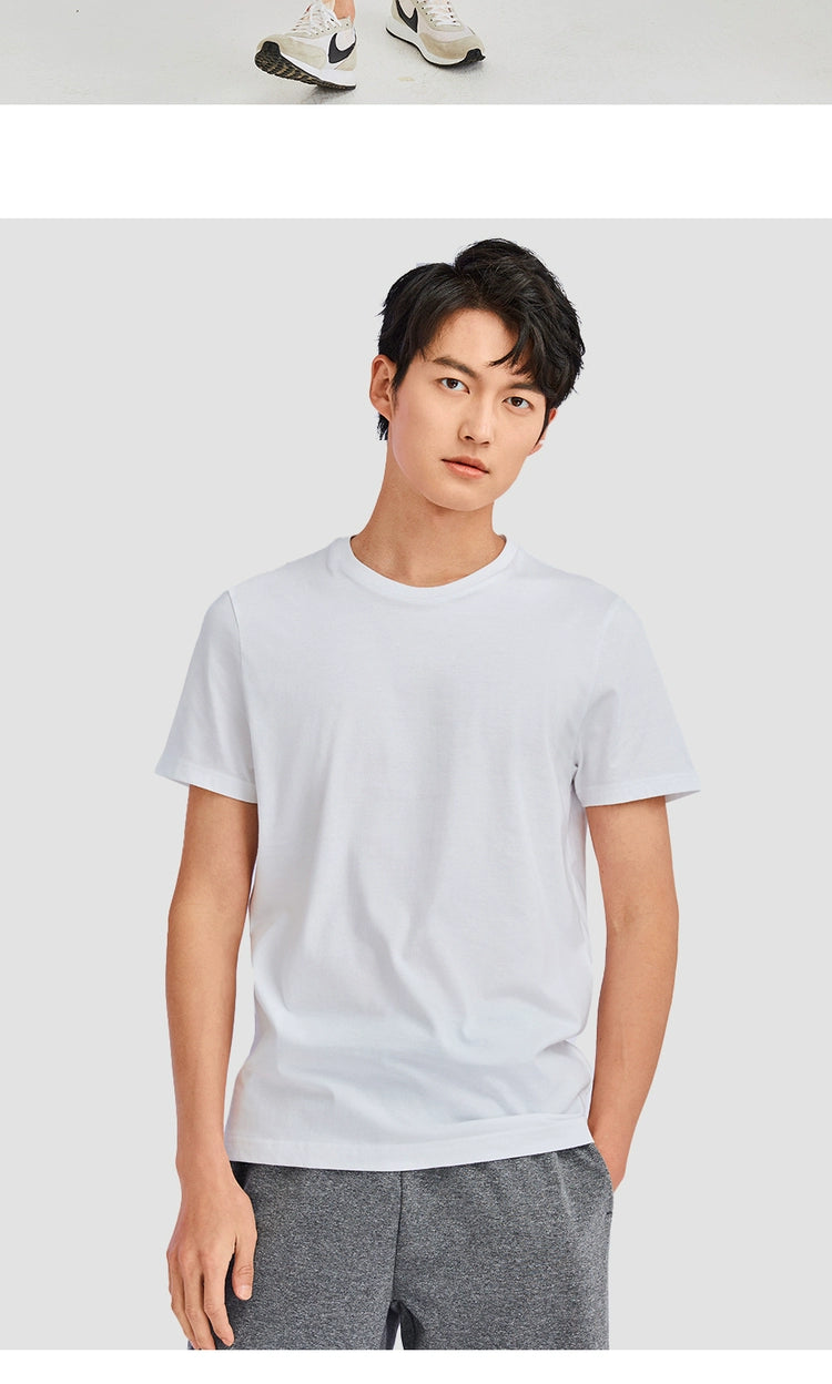 Giordano Crew Neck Solid Color Casual Bottom Shirt