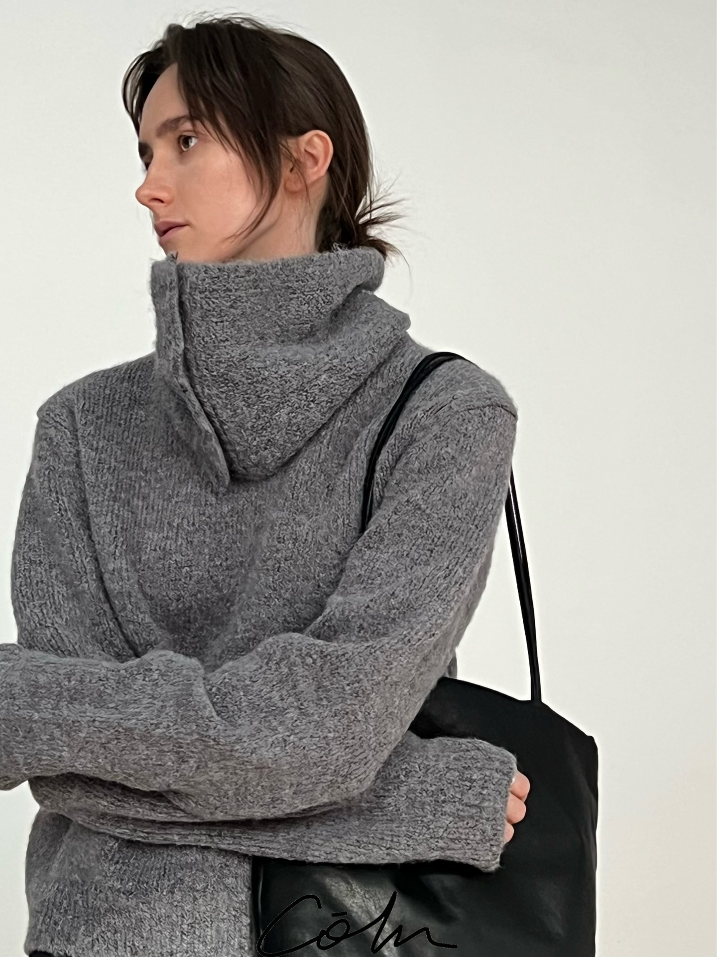 COLN Scarf Two-piece Short Sweater