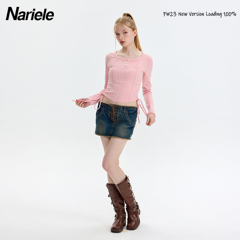 Nariele American U-neck Niche Drawstring Hottie Top