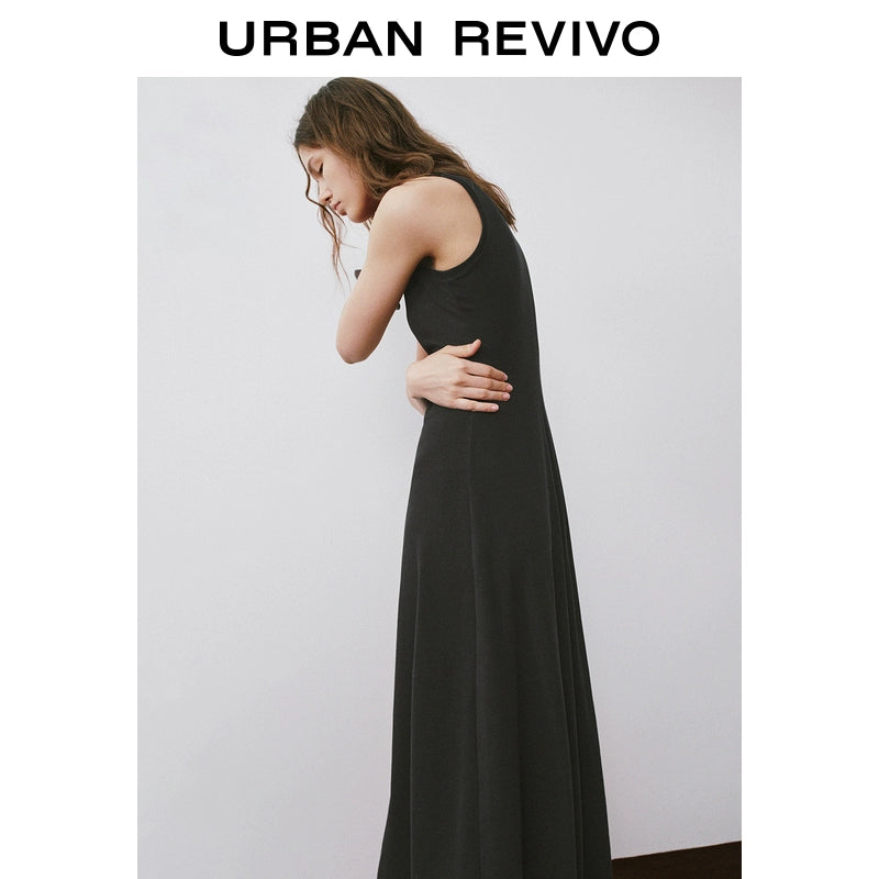 URBAN REVIVO Wave Style Casual Slim Sleeveless Dress