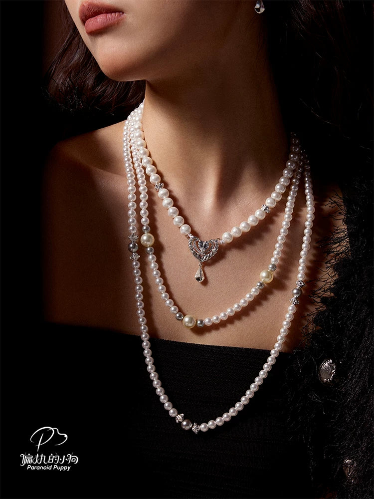 PP Tassel Love Pearl Collarbone Chain