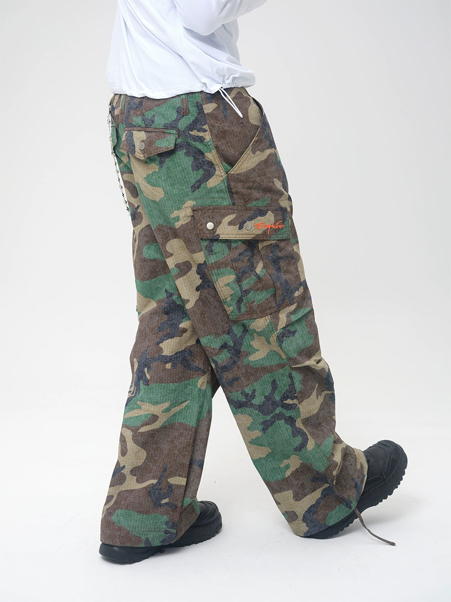 ComicTree Vintage Camo Casual Straight Pants