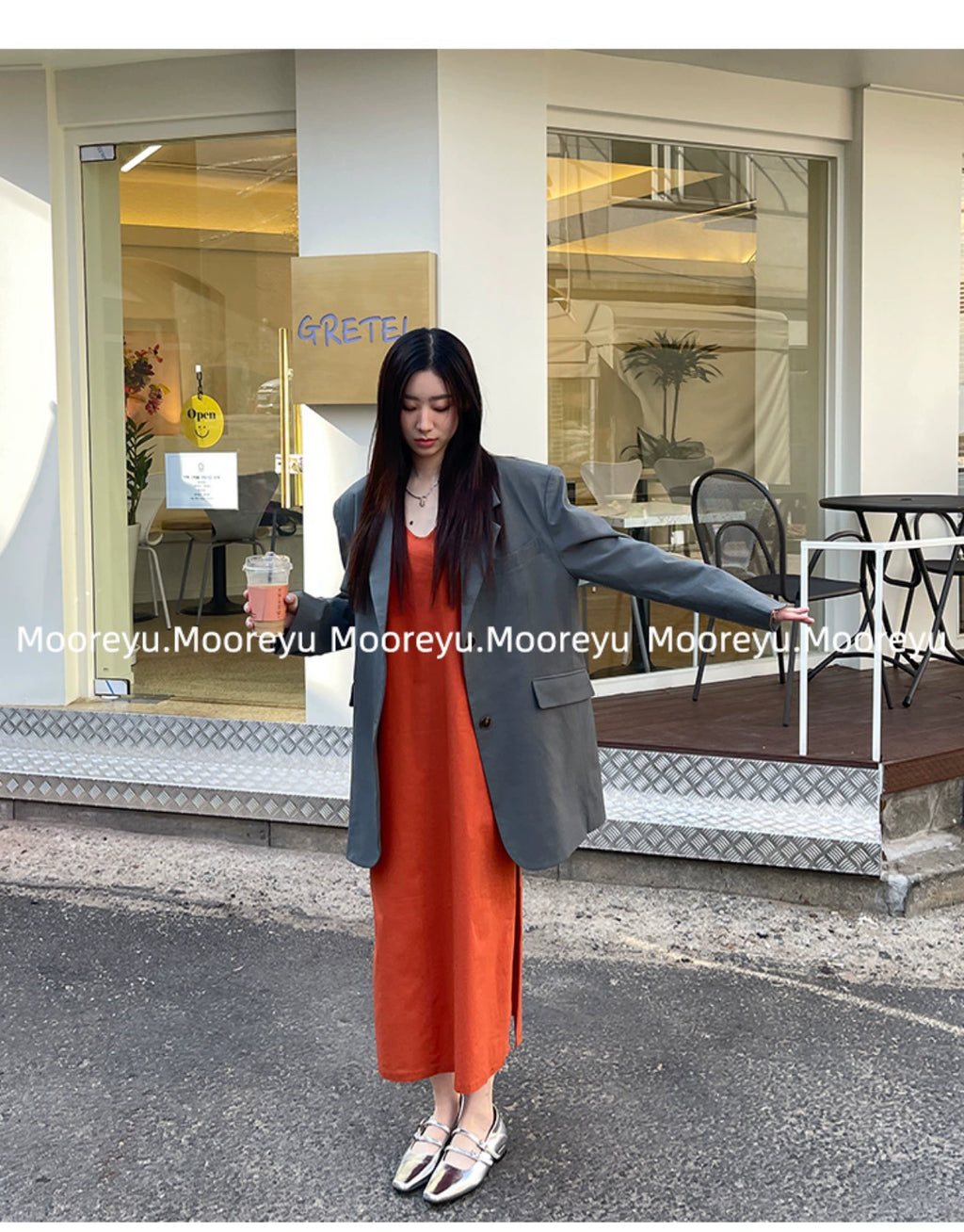 Mooreyu Square Head Retro Versatile Light Mouth Single Shoes