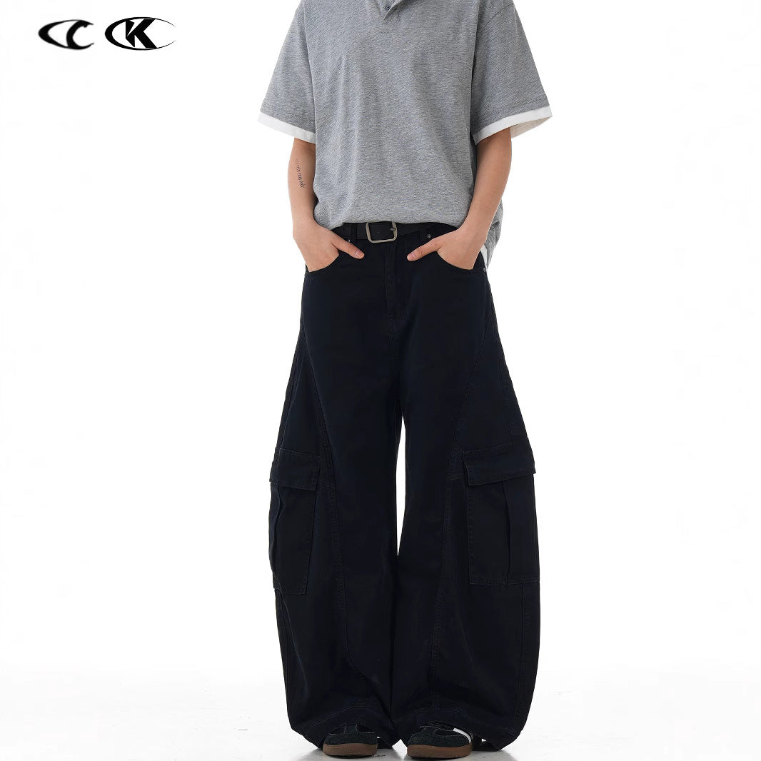 11KN Retro Loose and Thin Casual Wide-leg Trousers