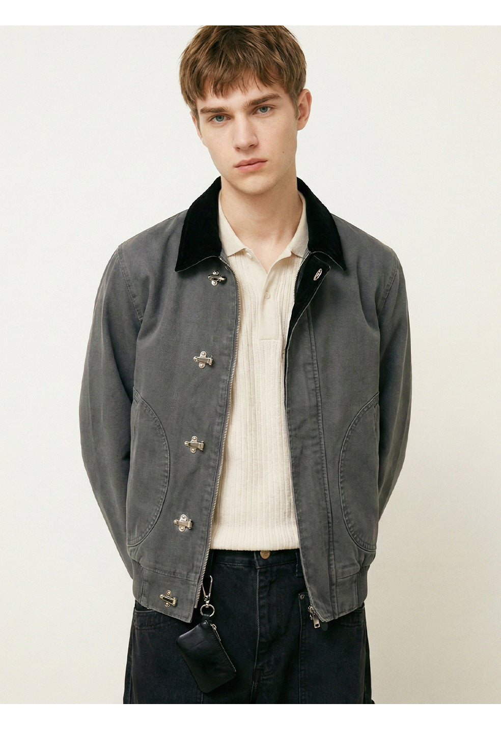 MADEEXTREME Retro Casual Color Matching Lapel Jacket