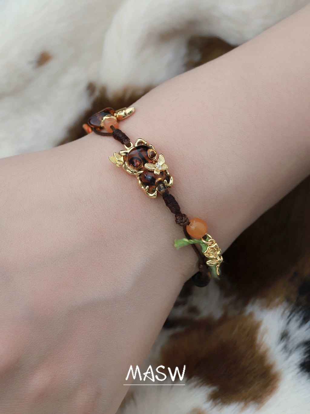 MASW Handwoven Butterfly Cute Pet Cat Bracelet