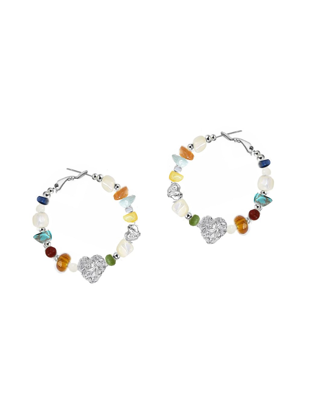 MASW Retro Colored Stone Beaded Big Earrings