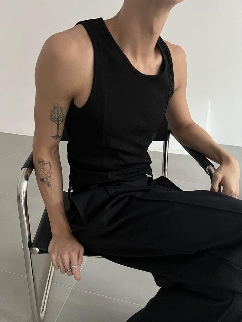 COLN Vertical Striped Sleeveless Vest