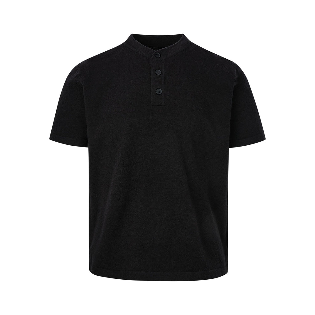 MADEEXTREME Lyocell Tencel Henry Neck Soft Premium Short Sleeve Knitted Tee