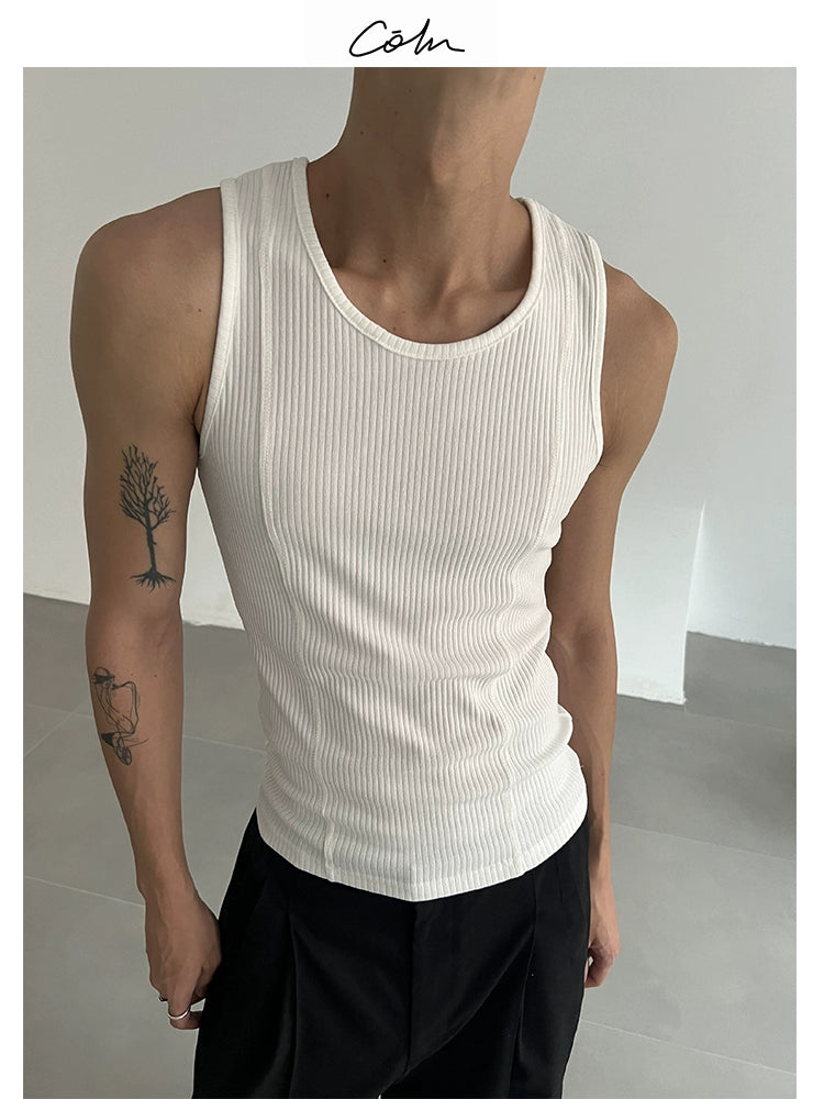 COLN Vertical Striped Sleeveless Vest