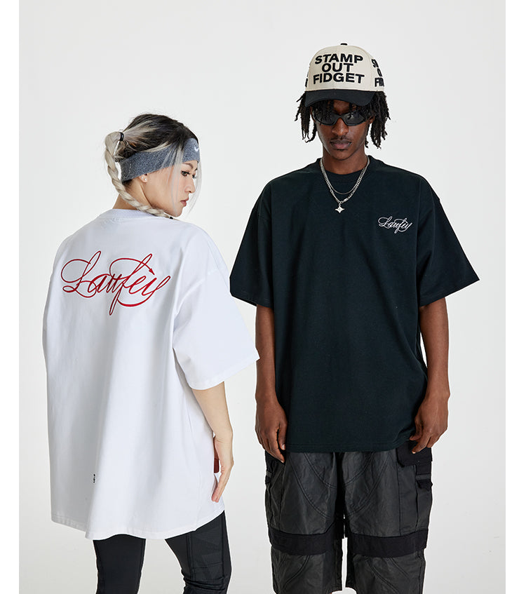 NMK Heavy Industry Embroidery Letter Loose Heavy Tee