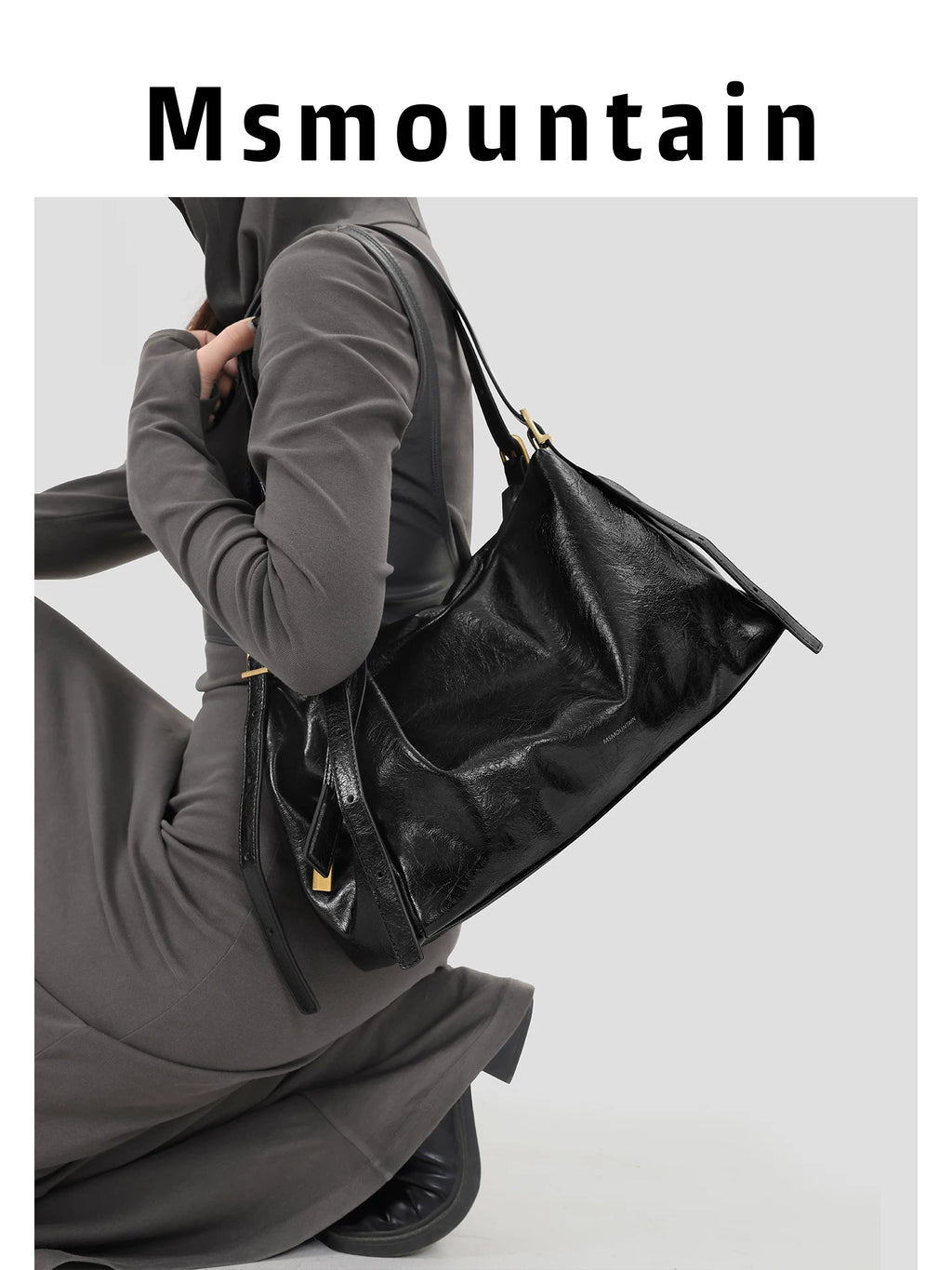 Msmountain Leather Simple Versatile Messenger Bag