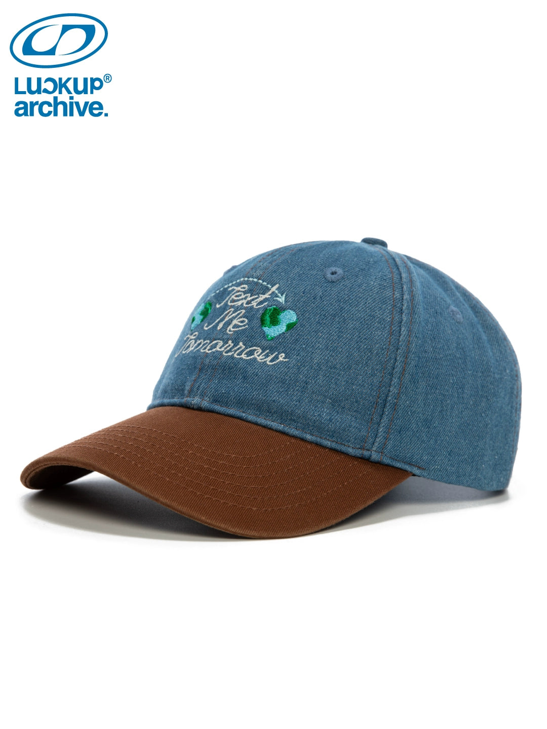 LUCKUP Denim Color Matching Retro Embroidered Baseball Cap