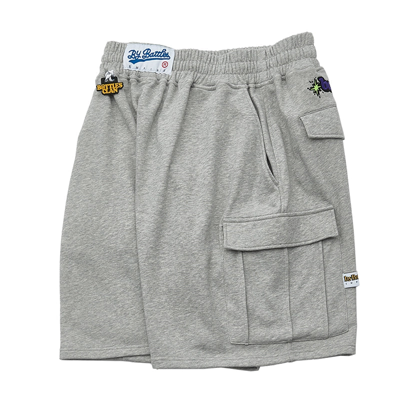 Battles Embroidered Multi-pocket Terry Tooling Shorts