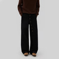 Sameuoo Asymmetrical Breasted Denim Straight-leg Pants