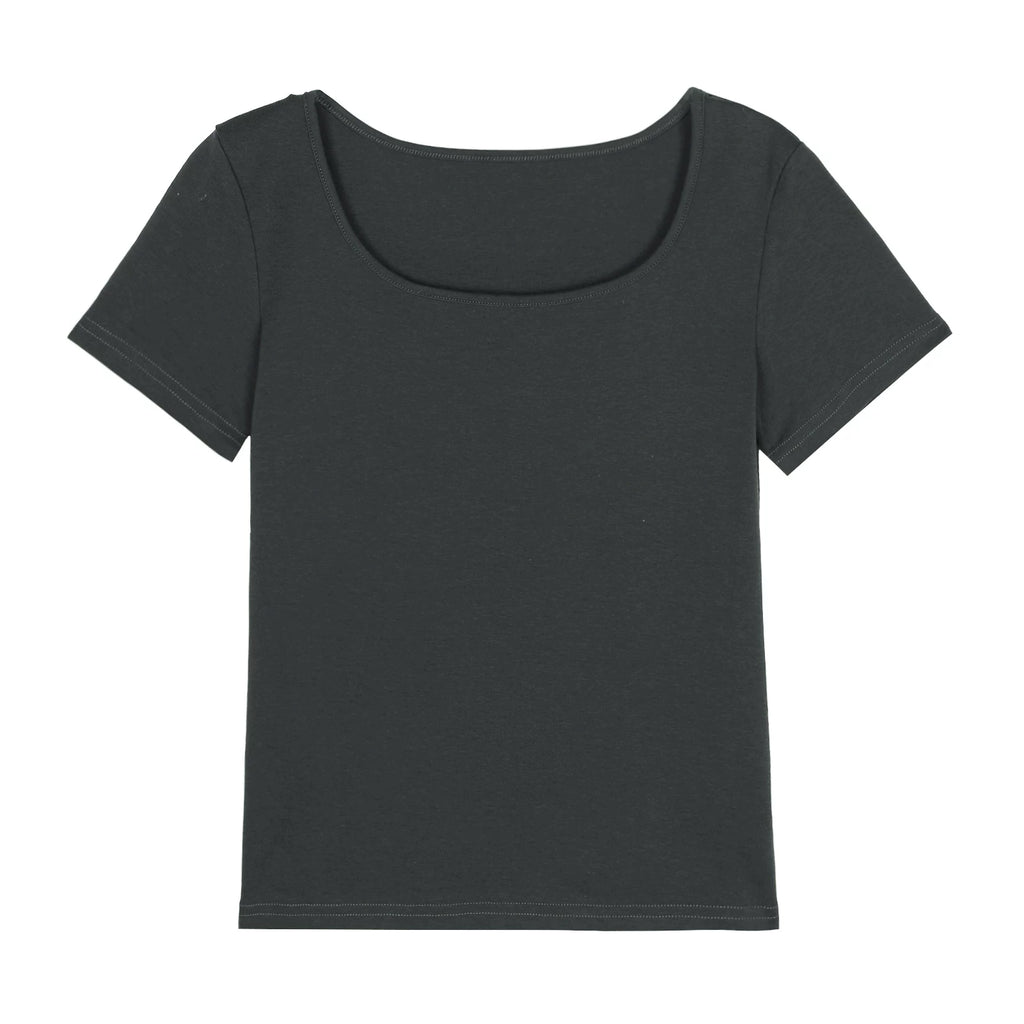 XUJING Simple V-neck Slim and Thin Tee