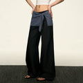 Aaisup Stacks Fake Two-piece Straight Jeans