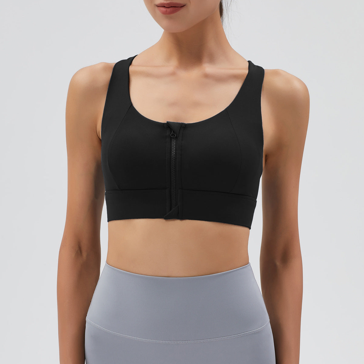 Athena Lulu Gathers Zip Yoga Bra Beauty Back