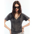 2Th Desire Vintage V-Neck Strap Tee