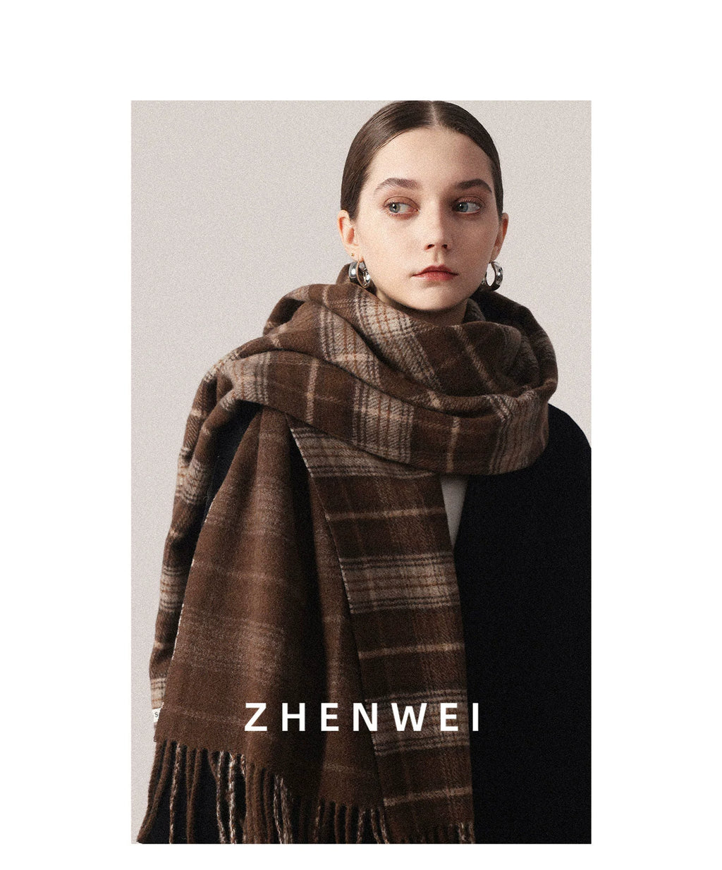 ZHENWEI Thickened Reversible Thermal Scarf Shawl