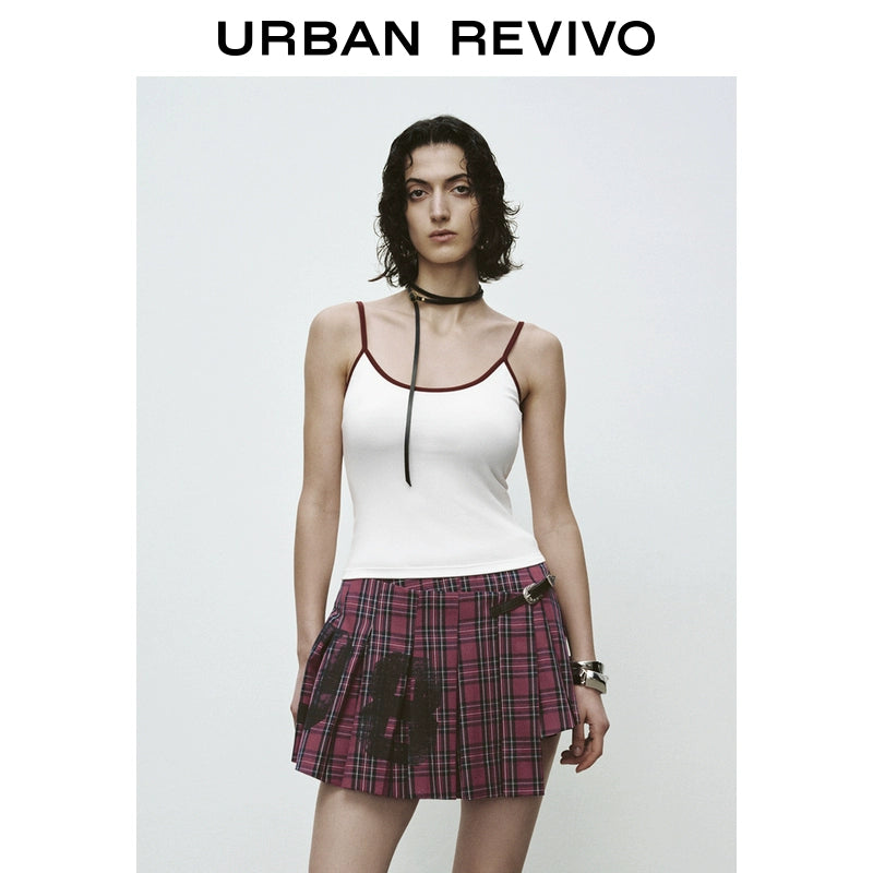 URBAN REVIVO Contrasting Splicing Slim Skinny Vest