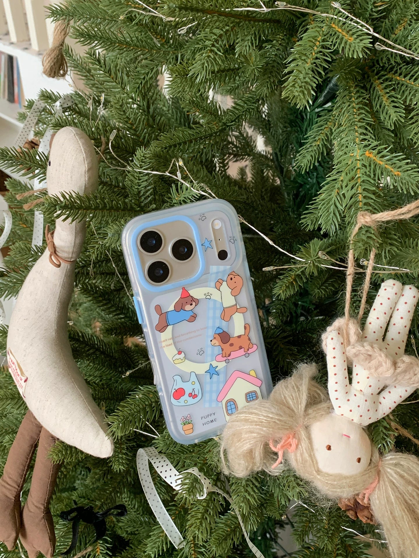 Kano Cute Puppy Cartoon for IPhone Mobile Phone Case Magnetic Belt Holder