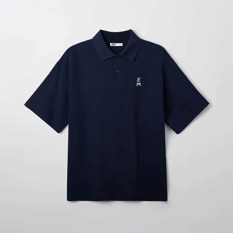 SPAO Korean Style Men's Bear Lapel POLO Shirt SPHWF24C50