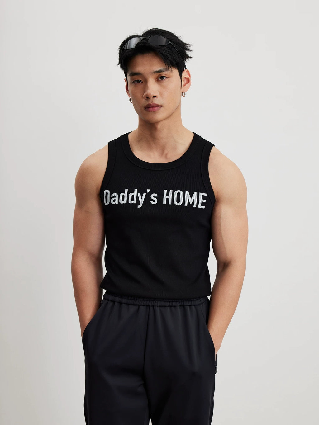 AFTERGLOW Slogan Elastic Threaded Vest