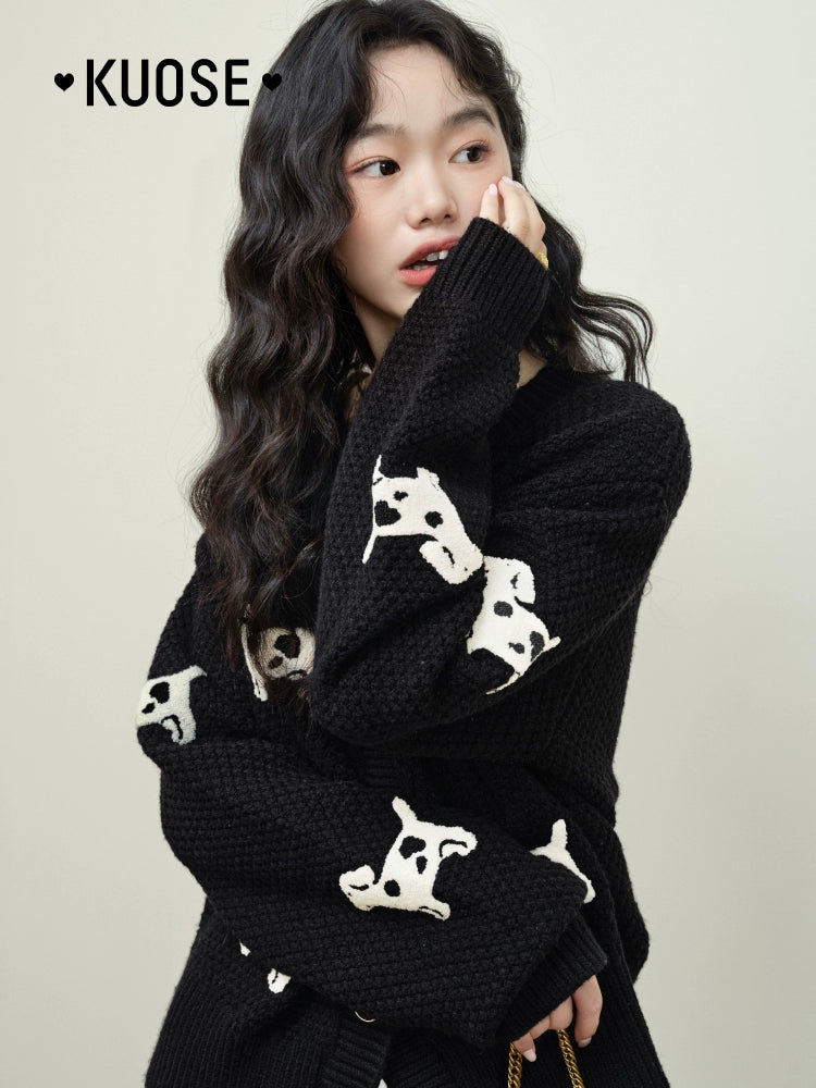 Kuose Puppy Lazy Knit Sweater