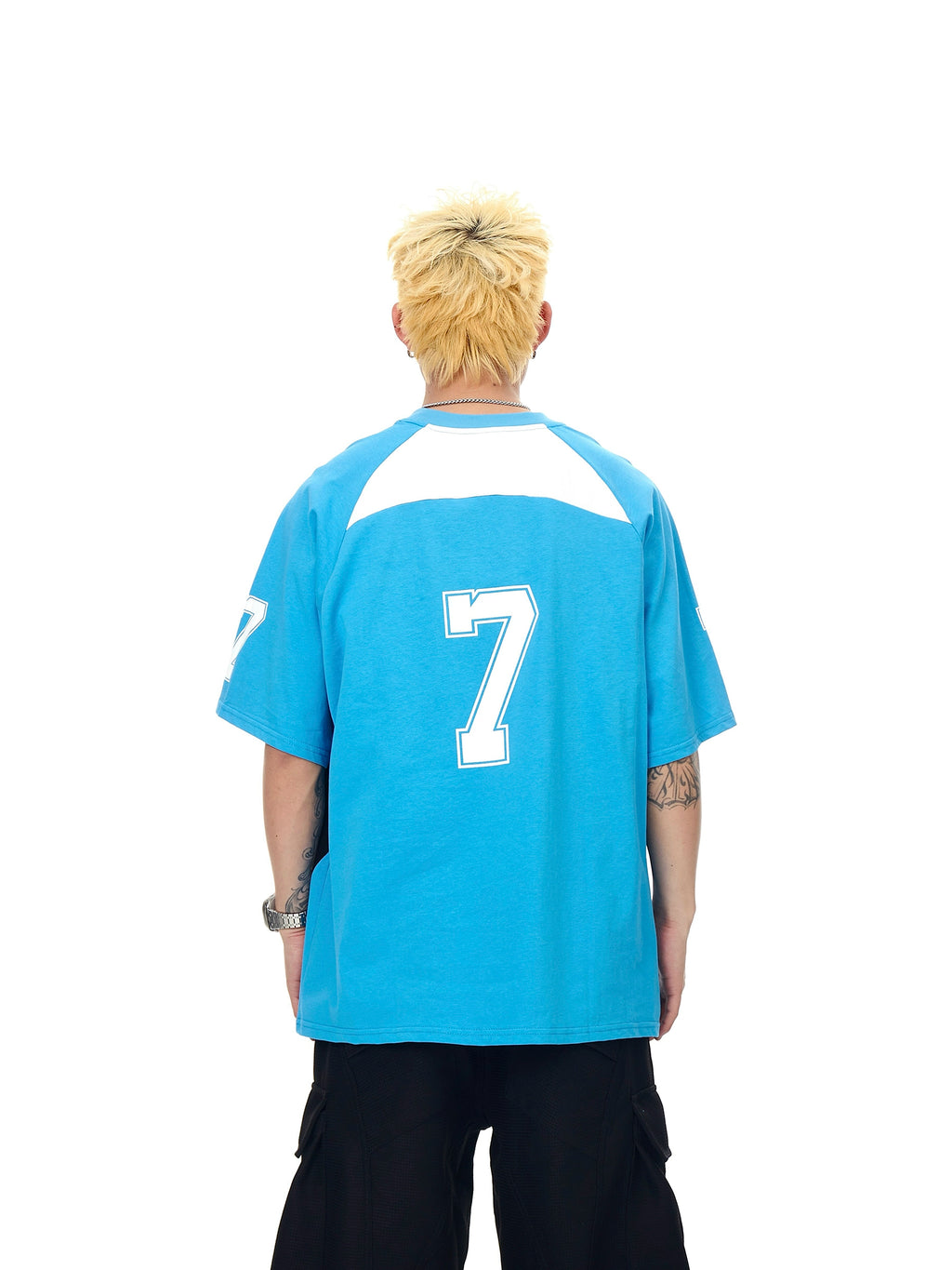 BLACKLISTS Sports Jersey Contrasting Loose Tee