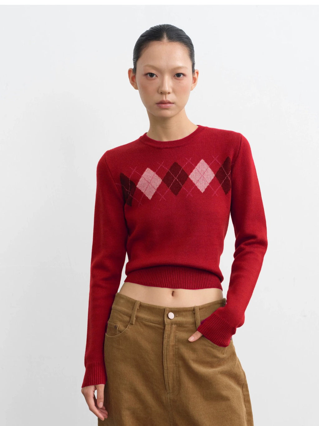 LINY LIBERTY Vintage Diamond-knit Sweater