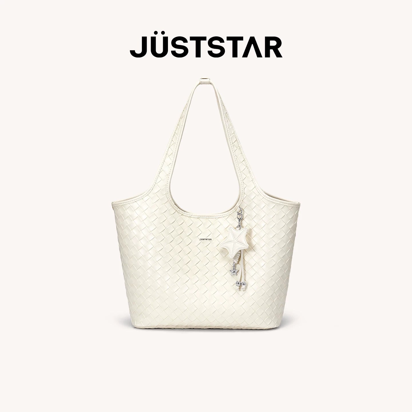 JUST STAR Large Capacity Portable Underarm Knitted Bag
