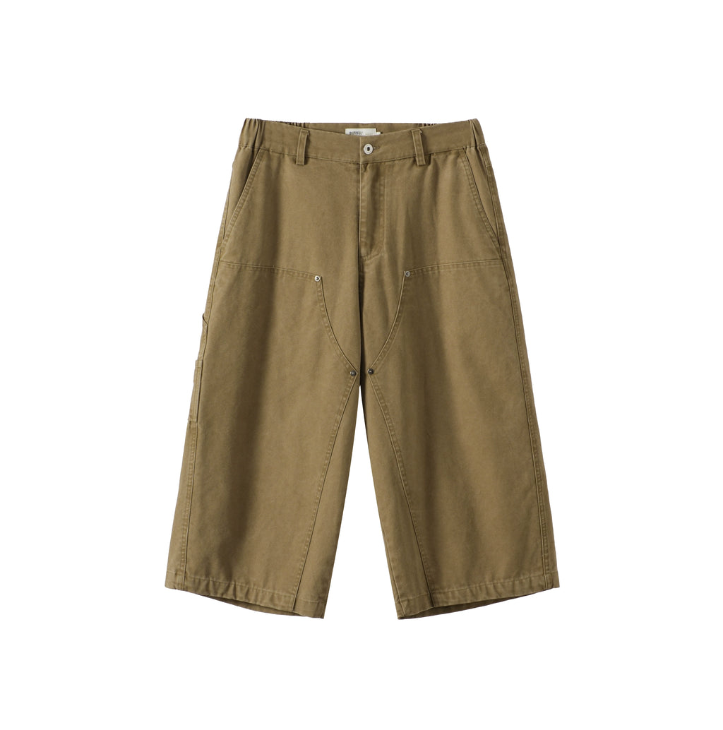 BUTTBILL 25SS Urban Safari Vintage Commuter Japanese Leaven Wash Logging Tooling Capris Shorts