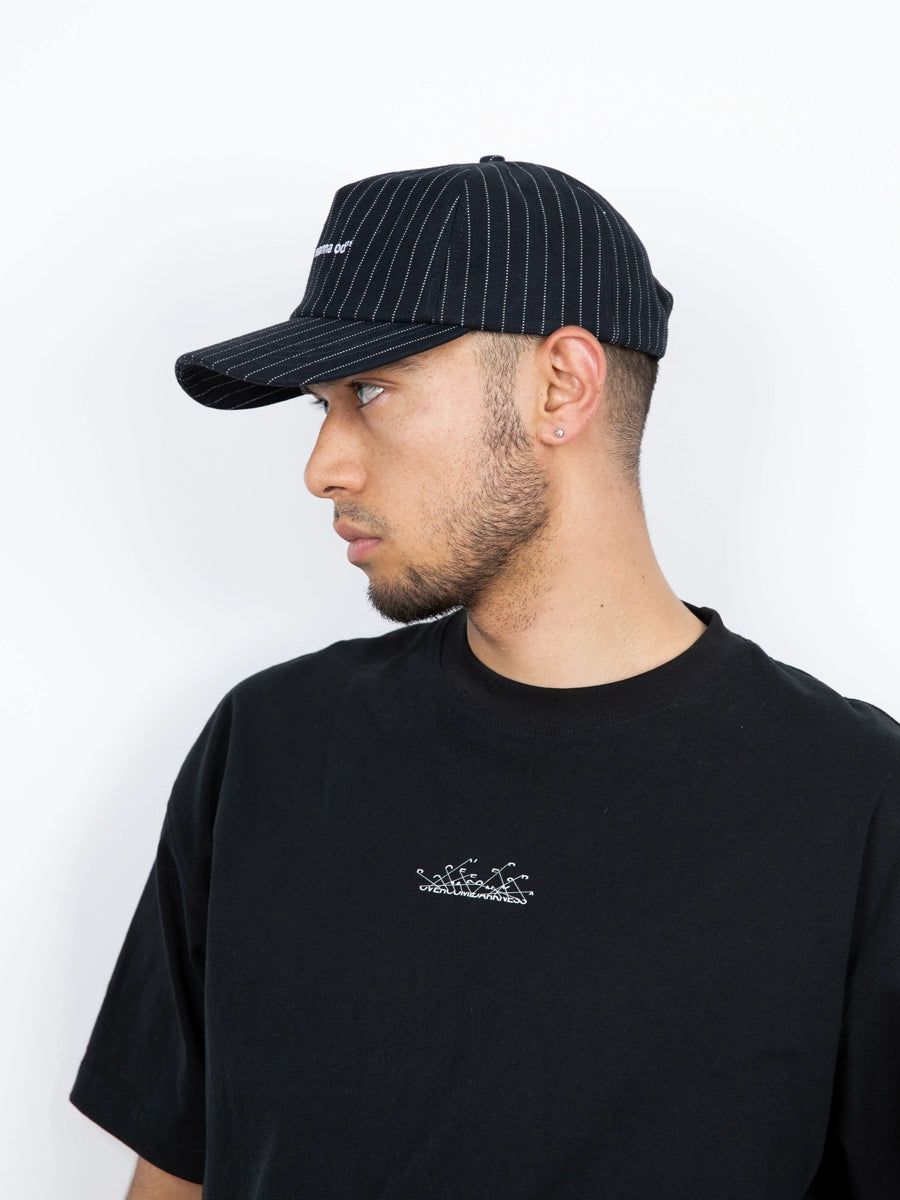 OD Striped Embroidered Retro Flat-brimmed Leather Buckle Baseball Cap