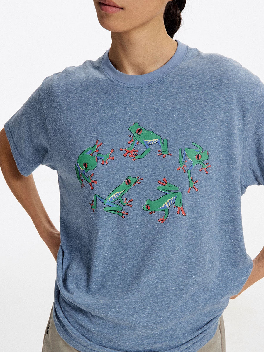 CONP Thin Cotton Front Shoulder Casual Tee