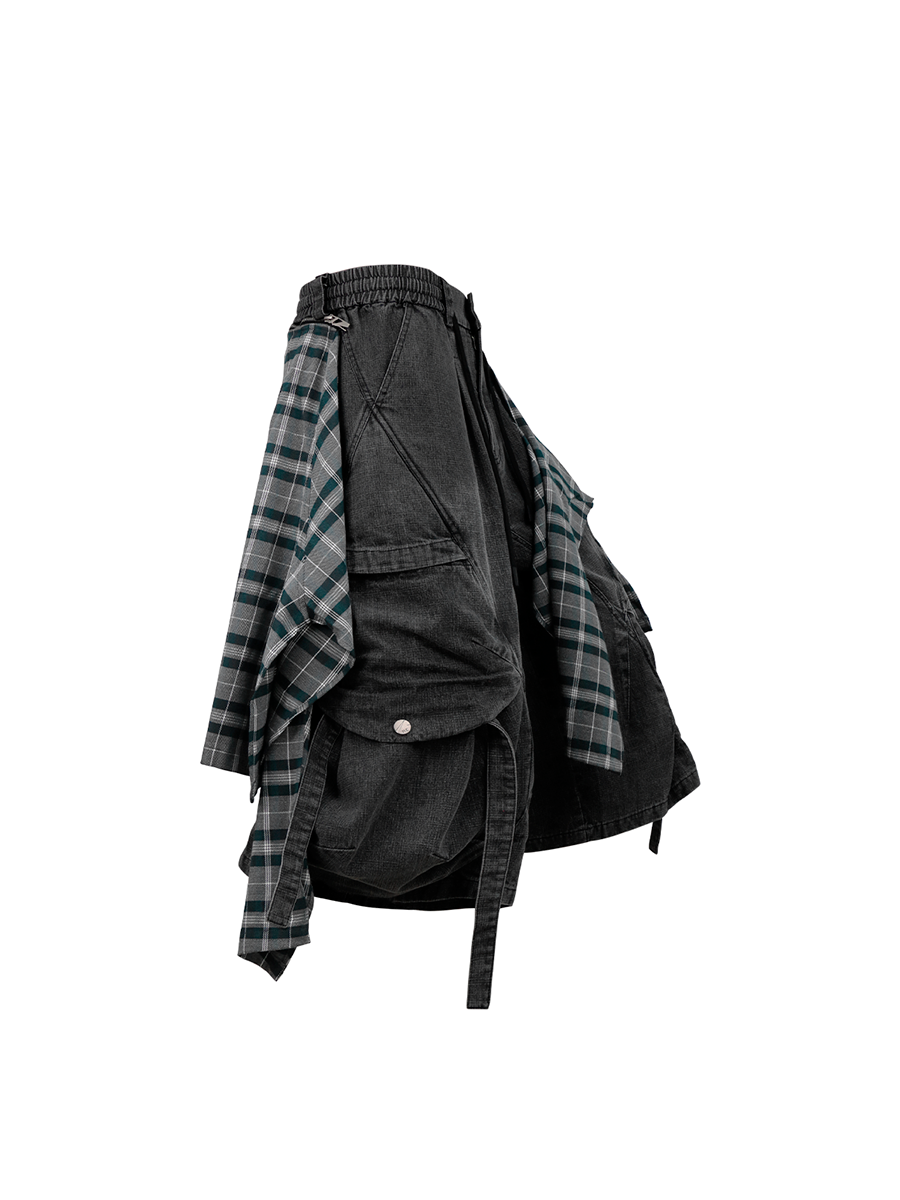 RELABEL Removable Fart Curtain Denim Eight-point Shorts
