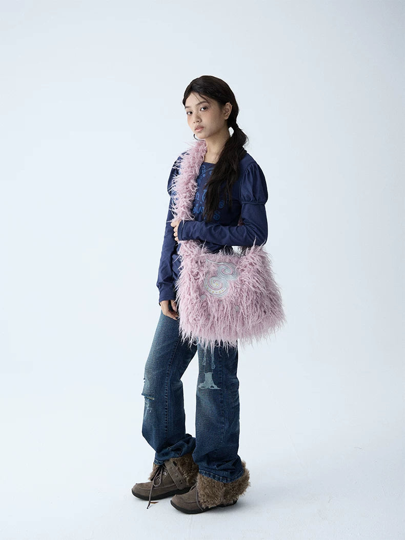 In Two Twos Fluffy Large Capacity Crossbody Shoulder Bag