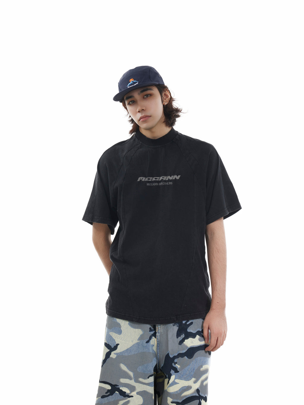 BTSG old deconstruction tailoring shoulder ramp Tee
