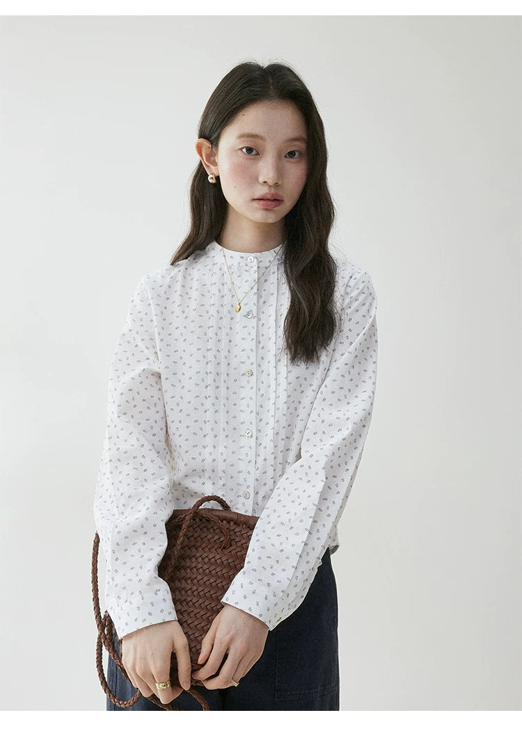 VOOE Floral Round Neck Long-sleeved Shirt