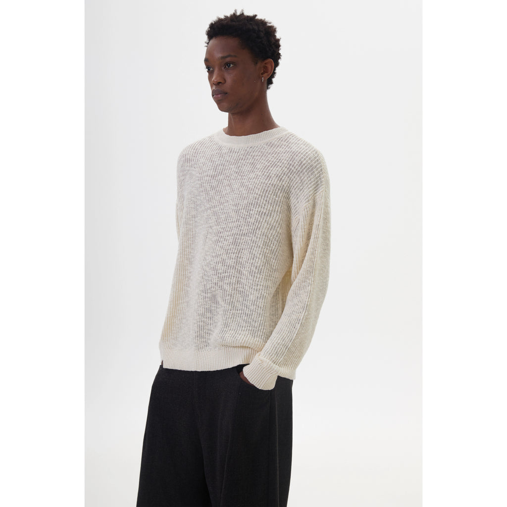 Anniehall Textured Slub Belly Yarn Sweater