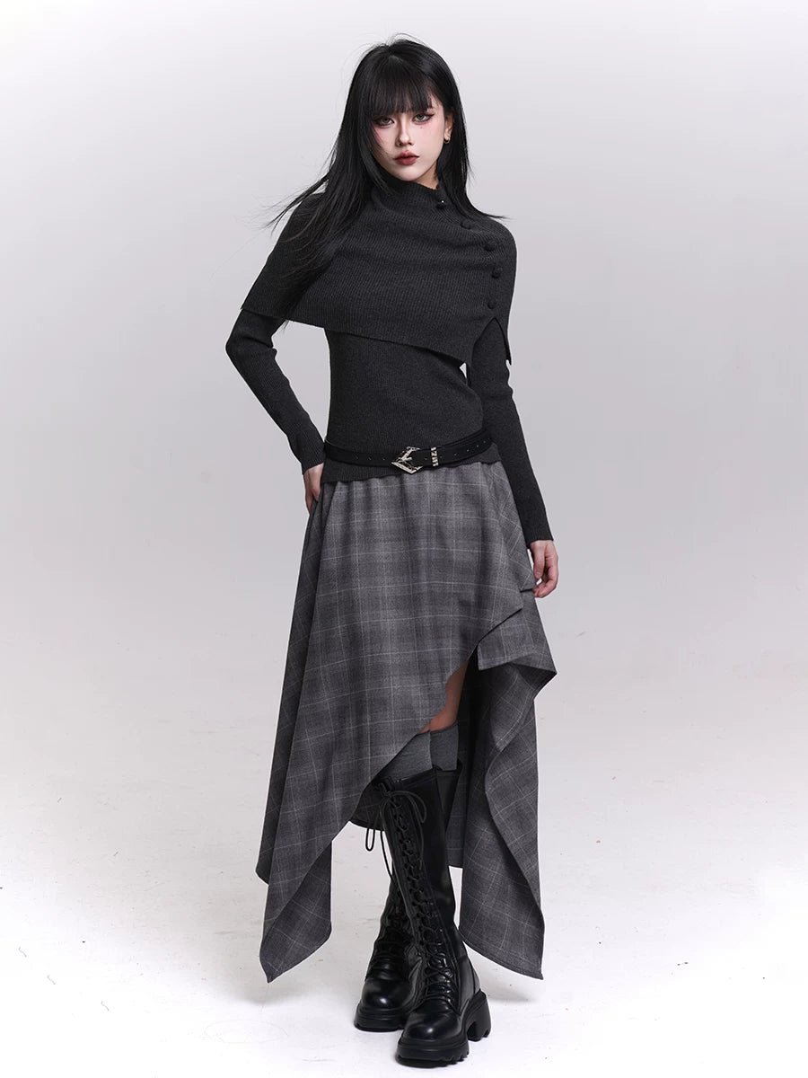 Ladyghost Casual Versatile Knitted Sweater Two-piece Set