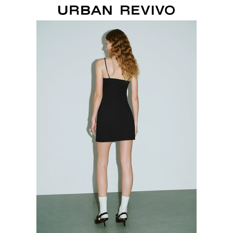 URBAN REVIVO Bow-embellished Suspender Dress
