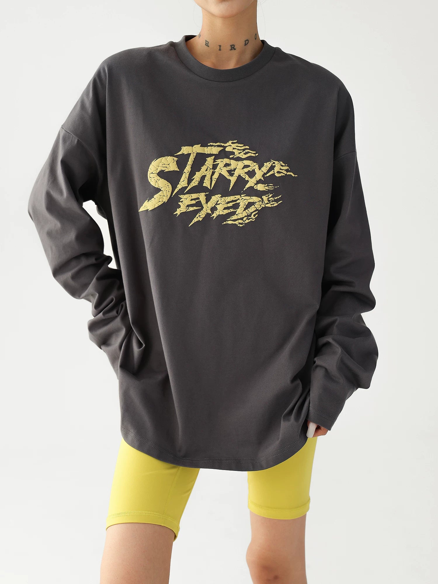 AceStudios Loose Foam Three-dimensional Letter Print Long Sleeve