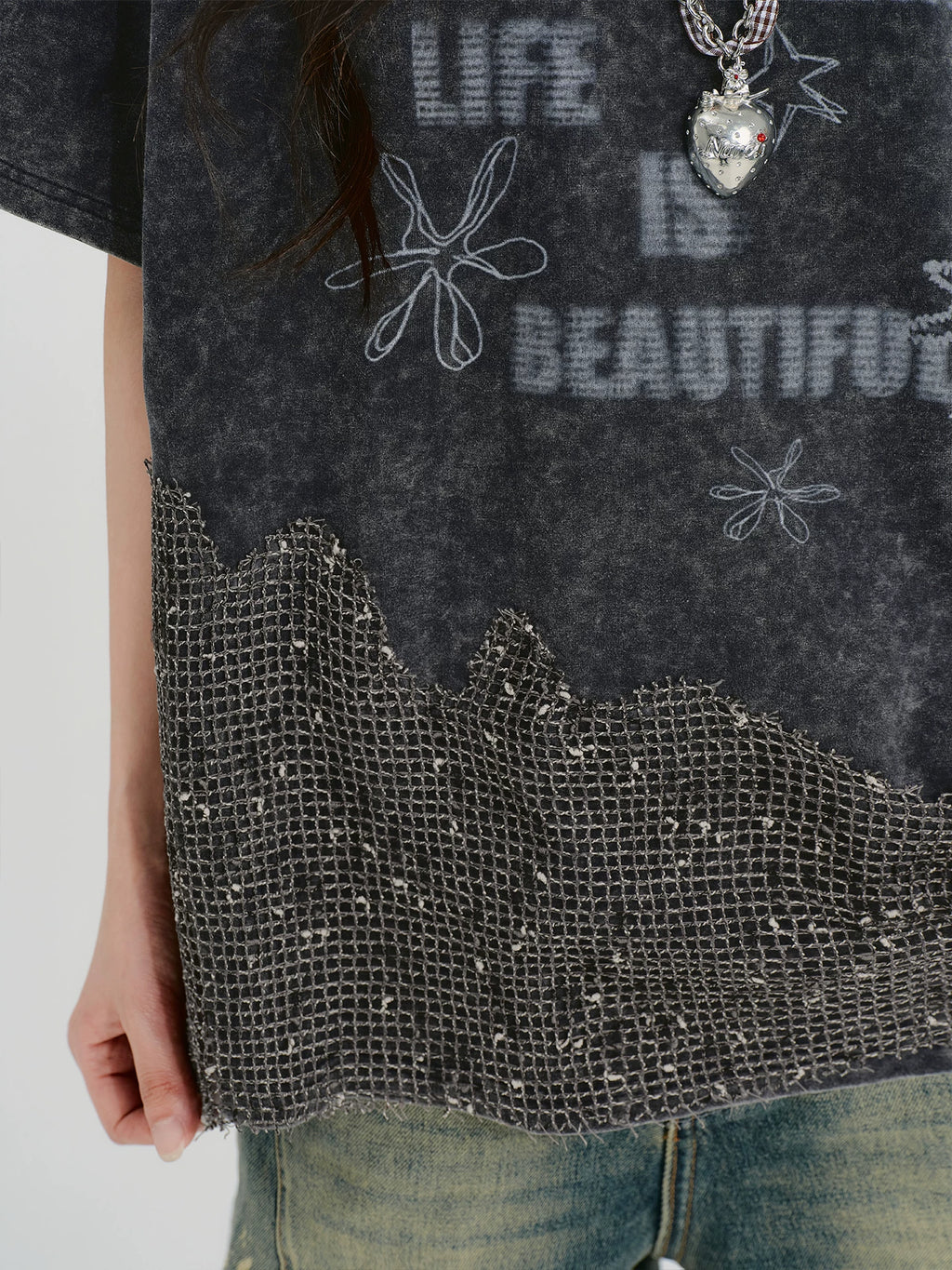Girlyhalo Vintage Smudge Print Loose Tee