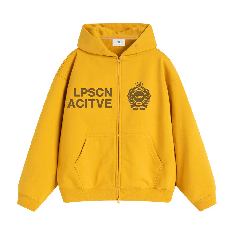 Loopsoon Front Chest Left and Right Creative Letter Print Hooded Sweater